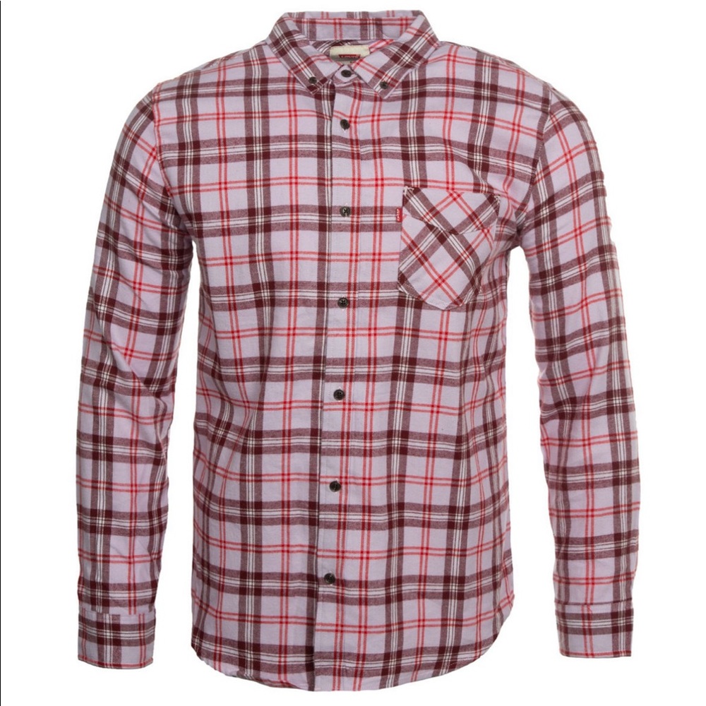 Levis Mens Plaid Flannel Lavender Frost XXL 2XL
